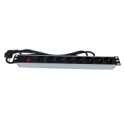 Regleta rack 19" 16A 8x tomas schuko con interruptor