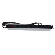 Regleta rack 19" 16A 8x tomas schuko con interruptor