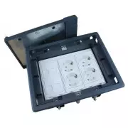 Caja para suelo 4 X Rj45 Keystone con 4 x Schuko blanco