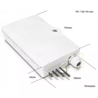 Caja fibra óptica exterior IP-65 para 4 adaptadores  SC simplex/ LC dúplex 