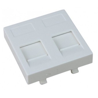 Modulo con 2 X RJ45 con tapa 45 x 45 mm, blanco